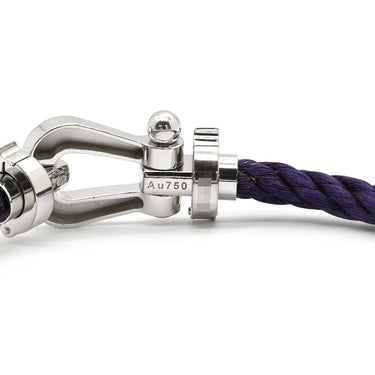 フレッド FRED フォース10 ラージモデル パープル×ホワイトゴールド K18WG ステンレスケーブル ブレスレット FRED