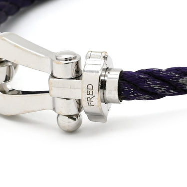 フレッド FRED フォース10 ラージモデル パープル×ホワイトゴールド K18WG ステンレスケーブル ブレスレット FRED