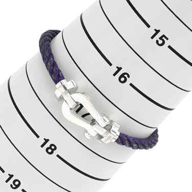 フレッド FRED フォース10 ラージモデル パープル×ホワイトゴールド K18WG ステンレスケーブル ブレスレット FRED