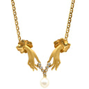 カレライカレラ Carrera y Carrera ハンドモチーフ イエローゴールド K18YG ダイヤモンド パール ネックレス 18金 手モチーフ