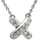 ティファニー Tiffany & Co クロスステッチ ダイヤ プラチナシルバー Pt950 ダイヤモンド ネックレス PT950