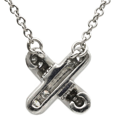 ティファニー Tiffany & Co クロスステッチ ダイヤ プラチナシルバー Pt950 ダイヤモンド ネックレス PT950