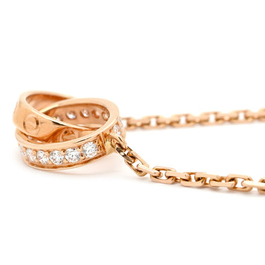 カルティエ Cartier Love ネックレス セミパヴェ B7013900 ピンクゴールド K18PG ダイヤモンド ネックレス 18金 750PG PG ベビーラブ