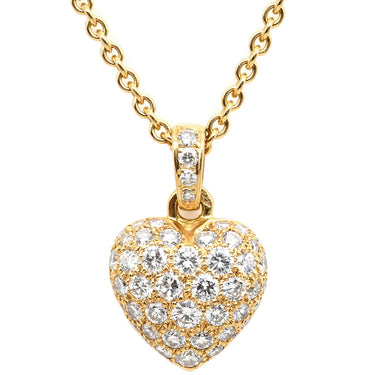カルティエ Cartier ハート パヴェダイヤ イエローゴールド K18YG ダイヤモンド ネックレス K18YG 18金
