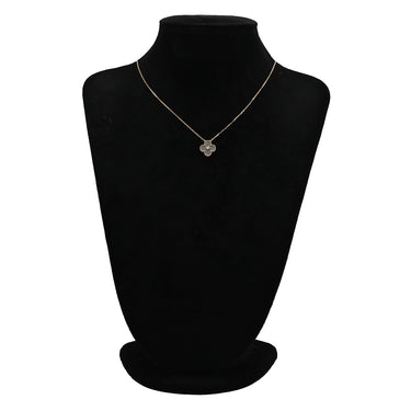 ヴァンクリーフアーペル Van Cleef & Arpels ヴィンテージ アルハンブラ ペンダント VCARP9T000 グレーXピンクゴールド K18PG ダイヤモンド シルバーオブシディアン ネックレス 2023年ホリデー限定 黒曜石 1Pダイヤ