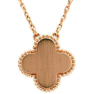 ヴァンクリーフアーペル Van Cleef & Arpels ヴィンテージ アルハンブラ ペンダント VCARP9T000 グレーXピンクゴールド K18PG ダイヤモンド シルバーオブシディアン ネックレス 2023年ホリデー限定 黒曜石 1Pダイヤ