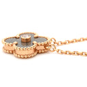 ヴァンクリーフアーペル Van Cleef & Arpels ヴィンテージ アルハンブラ ペンダント VCARP9T000 グレーXピンクゴールド K18PG ダイヤモンド シルバーオブシディアン ネックレス 2023年ホリデー限定 黒曜石 1Pダイヤ