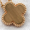 ヴァンクリーフアーペル Van Cleef & Arpels ヴィンテージ アルハンブラ ペンダント VCARP9T000 グレーXピンクゴールド K18PG ダイヤモンド シルバーオブシディアン ネックレス 2023年ホリデー限定 黒曜石 1Pダイヤ