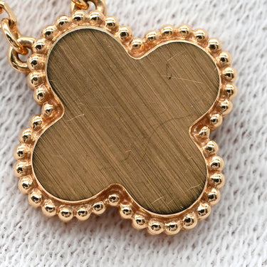 ヴァンクリーフアーペル Van Cleef & Arpels ヴィンテージ アルハンブラ ペンダント VCARP9T000 グレーXピンクゴールド K18PG ダイヤモンド シルバーオブシディアン ネックレス 2023年ホリデー限定 黒曜石 1Pダイヤ