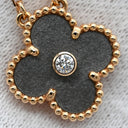 ヴァンクリーフアーペル Van Cleef & Arpels ヴィンテージ アルハンブラ ペンダント VCARP9T000 グレーXピンクゴールド K18PG ダイヤモンド シルバーオブシディアン ネックレス 2023年ホリデー限定 黒曜石 1Pダイヤ