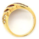 ノンブランド NON BRAND ルビー ダイヤリング イエローゴールド×レッド K18YG ダイヤモンド ルビー リング 指輪 Au750 18K 18金 12号