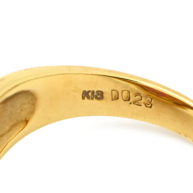 ノンブランド NON BRAND ルビー ダイヤリング イエローゴールド×レッド K18YG ダイヤモンド ルビー リング 指輪 Au750 18K 18金 12号