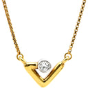 ノンブランド NON BRAND 1Pダイヤ ペンダント イエローゴールド K18YG ダイヤモンド Pt900（プレート部分） ネックレス Au750 18K YG×Pt900