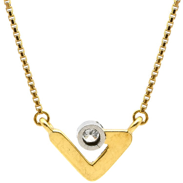 ノンブランド NON BRAND 1Pダイヤ ペンダント イエローゴールド K18YG ダイヤモンド Pt900（プレート部分） ネックレス Au750 18K YG×Pt900