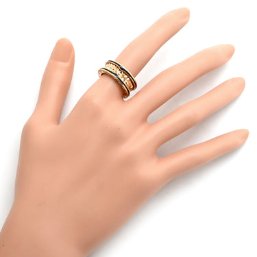 ブルガリ BVLGARI ビーゼロワン ロック B-zero1 2バンドリング ピンクゴールド×ブラック K18PG セラミック #53(JP13) リング 指輪 黒 750PG 18金 12.5号
