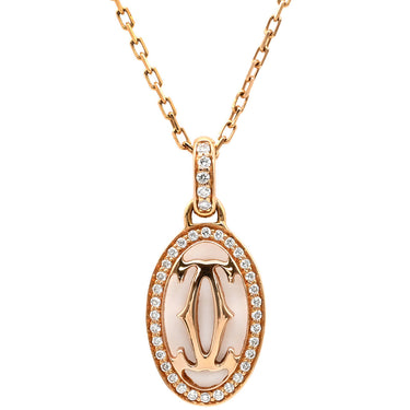 カルティエ Cartier ロゴ ドゥーブルC ピンクゴールド K18PG ダイヤモンド ネックレス 750PG K18 18金
