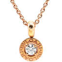 ブルガリ BVLGARI ブルガリブルガリ 340017 CL853337 ピンクゴールド K18PG ダイヤモンド ネックレス Au750 18K 18金 ペンダント 1P 一粒 1石 ダイヤ チェーン