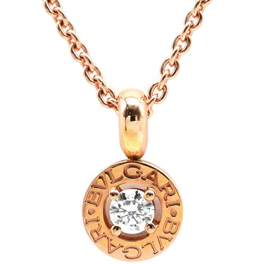 ブルガリ BVLGARI ブルガリブルガリ 340017 CL853337 ピンクゴールド K18PG ダイヤモンド ネックレス Au750 18K 18金 ペンダント 1P 一粒 1石 ダイヤ チェーン