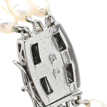 ノンブランド NON BRAND パールブレスレット パールホワイト パール シルバー ブレスレット 真珠 3連 淡水パール オーバル