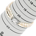 ノンブランド NON BRAND パールブレスレット パールホワイト パール シルバー ブレスレット 真珠 3連 淡水パール オーバル