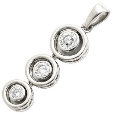 ノンブランド NON BRAND ダイヤ プラチナシルバー Pt900 ダイヤモンド ペンダントトップ 3石 3連 ドロップ