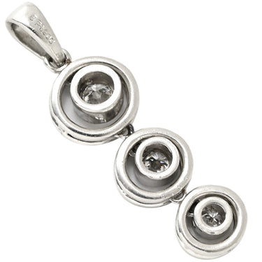 ノンブランド NON BRAND ダイヤ プラチナシルバー Pt900 ダイヤモンド ペンダントトップ 3石 3連 ドロップ