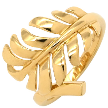 シャネル CHANEL プリュム ドゥ シャネル J10176 イエローゴールド K18YG #49(JP9) リング 指輪 750AU リーフ モチーフ 9号