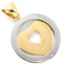 ブルガリ BVLGARI トンド イエローゴールド×シルバー K18YG ステンレススチール ペンダントトップ Au750 18K 18金 SS コンビ チャーム ハートモチーフ ネックレストップ スライダー