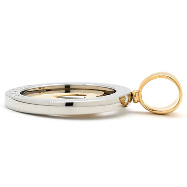 ブルガリ BVLGARI トンド イエローゴールド×シルバー K18YG ステンレススチール ペンダントトップ Au750 18K 18金 SS コンビ チャーム ハートモチーフ ネックレストップ スライダー