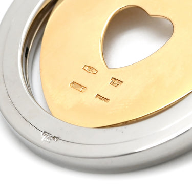 ブルガリ BVLGARI トンド イエローゴールド×シルバー K18YG ステンレススチール ペンダントトップ Au750 18K 18金 SS コンビ チャーム ハートモチーフ ネックレストップ スライダー