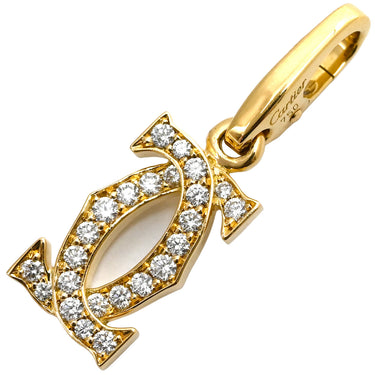 カルティエ Cartier 2Cチャーム ダイヤ B3010200 イエローゴールド K18YG ダイヤモンド ペンダントトップ ネックレストップ 750 18K 18金