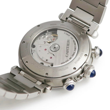 腕時計 カルティエ Cartier パシャ ドゥ カルティエ WSPA0039 自動巻き メンズ ダークシアン クロノグラフ デイト 逆回転防止ベゼル