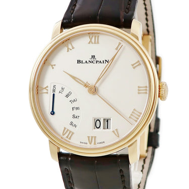 腕時計 ブランパン BLANCPAIN ヴィルレ ラージデイト レトログラード デイ 6668-3642-55B 自動巻き メンズ K18RG無垢 アイボリー