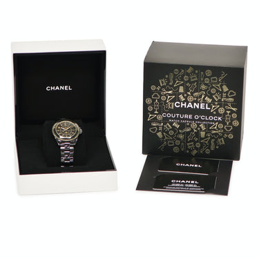 腕時計 シャネル CHANEL J12 クチュール 38ｍｍ H9762 自動巻き メンズ 新品同様 ブラック 黒 逆回転防止ベゼル 数量限定モデル