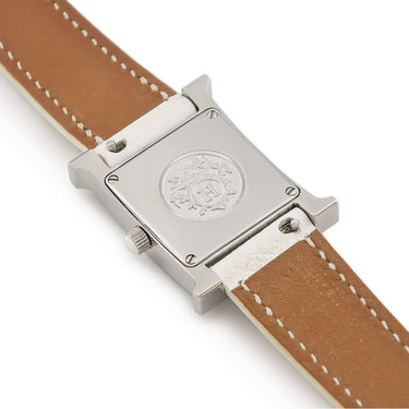 腕時計 エルメス HERMES Hウォッチ PM HH1.232 クオーツ レディース 純正ダイヤ ホワイト 白 アラビア H型 スクエア