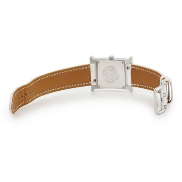 腕時計 エルメス HERMES Hウォッチ PM HH1.232 クオーツ レディース 純正ダイヤ ホワイト 白 アラビア H型 スクエア