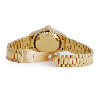 腕時計 ロレックス ROLEX デイトジャスト 791782BR 自動巻き レディース OH済 A番 K18YG無垢 純正ダイヤ グリーンジェダイト 翡翠