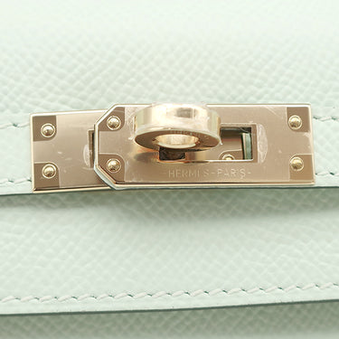 エルメス HERMES ケリー25 外縫い ヴェールペパーミント ヴォーエプソン 2WAYバッグ シャンパンゴールド金具 新品 未使用 薄緑 ショルダー ハンドバッグ