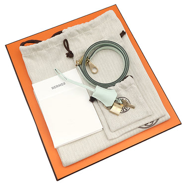 エルメス HERMES ケリー25 外縫い ヴェールペパーミント ヴォーエプソン 2WAYバッグ シャンパンゴールド金具 新品 未使用 薄緑 ショルダー ハンドバッグ