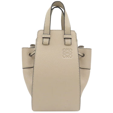 ロエベ LOEWE ハンモック ミニ ベージュ キャンバス レザー 2WAYバッグ シルバー金具 ハンドバッグ ショルダー
