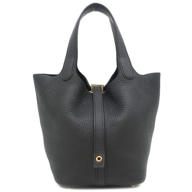 エルメス HERMES ピコタンロックPM ブラック トリヨンクレマンス ハンドバッグ ゴールド金具 黒