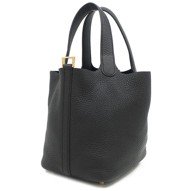 エルメス HERMES ピコタンロックPM ブラック トリヨンクレマンス ハンドバッグ ゴールド金具 黒