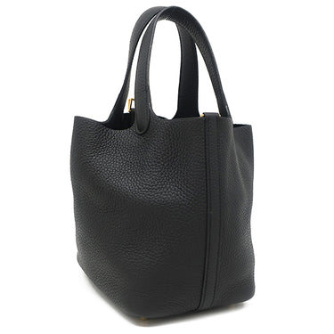 エルメス HERMES ピコタンロックPM ブラック トリヨンクレマンス ハンドバッグ ゴールド金具 黒