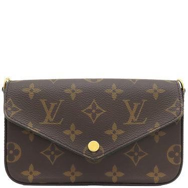 ルイヴィトン LOUIS VUITTON ミルティ ポシェット フェリシー M80091 モノグラム モノグラムキャンバス ショルダーバッグ ゴールド金具 茶 緑 カーキ