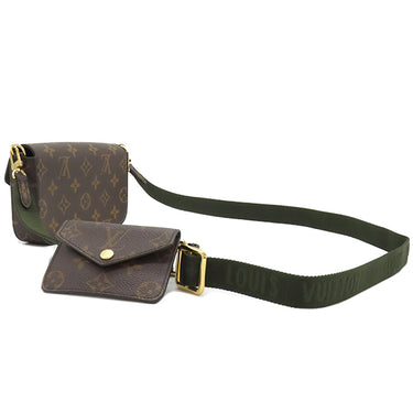 ルイヴィトン LOUIS VUITTON ミルティ ポシェット フェリシー M80091 モノグラム モノグラムキャンバス ショルダーバッグ ゴールド金具 茶 緑 カーキ
