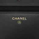 シャネル CHANEL ボーイシャネル ブラック キャビアスキン チェーンウォレット シャンパンゴールド金具 黒 チェーンショルダー