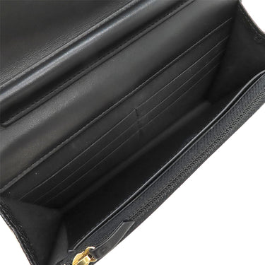 シャネル CHANEL ボーイシャネル ブラック キャビアスキン チェーンウォレット シャンパンゴールド金具 黒 チェーンショルダー