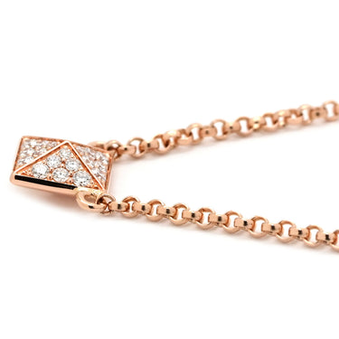 エルメス HERMES エルメス クルー ドゥ H PM ピンクゴールド K18PG ダイヤモンド ネックレス ダイヤモンド スタッド