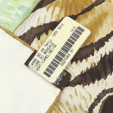 エルメス HERMES カレ90 CARRE ゴールド系 シルク スカーフ 【TIGRE DU BENGALE/ベンガルの虎】