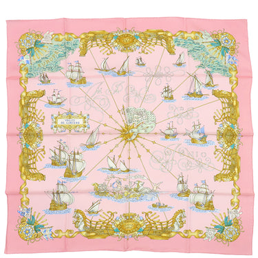 エルメス HERMES カレ90 CARRE ピンク系 シルク スカーフ 【VOILES DE LUMIERE/光の帆】